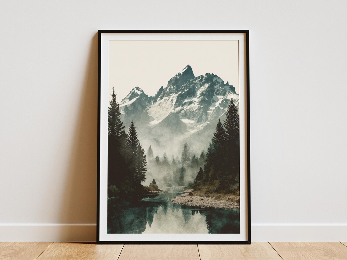 Grand Teton National Park Wyoming Scenic Mountain Lake Poster