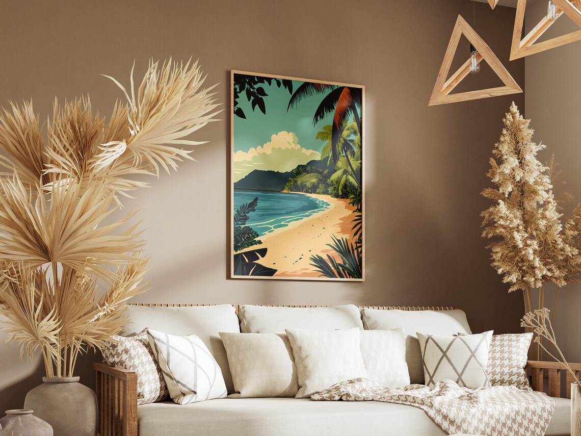Wuvulu Island Papua New Guinea Palm Cove Beach Landscape Poster - Image 3