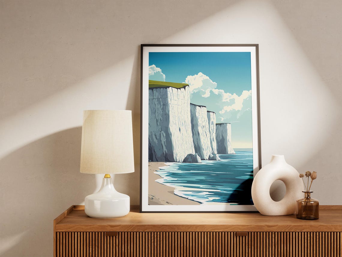 White Cliffs Of Dover England Chalk Cliffs Coastal Travel Poster - Image 4