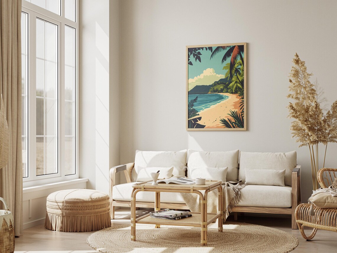 Wuvulu Island Papua New Guinea Palm Cove Beach Landscape Poster - Image 4