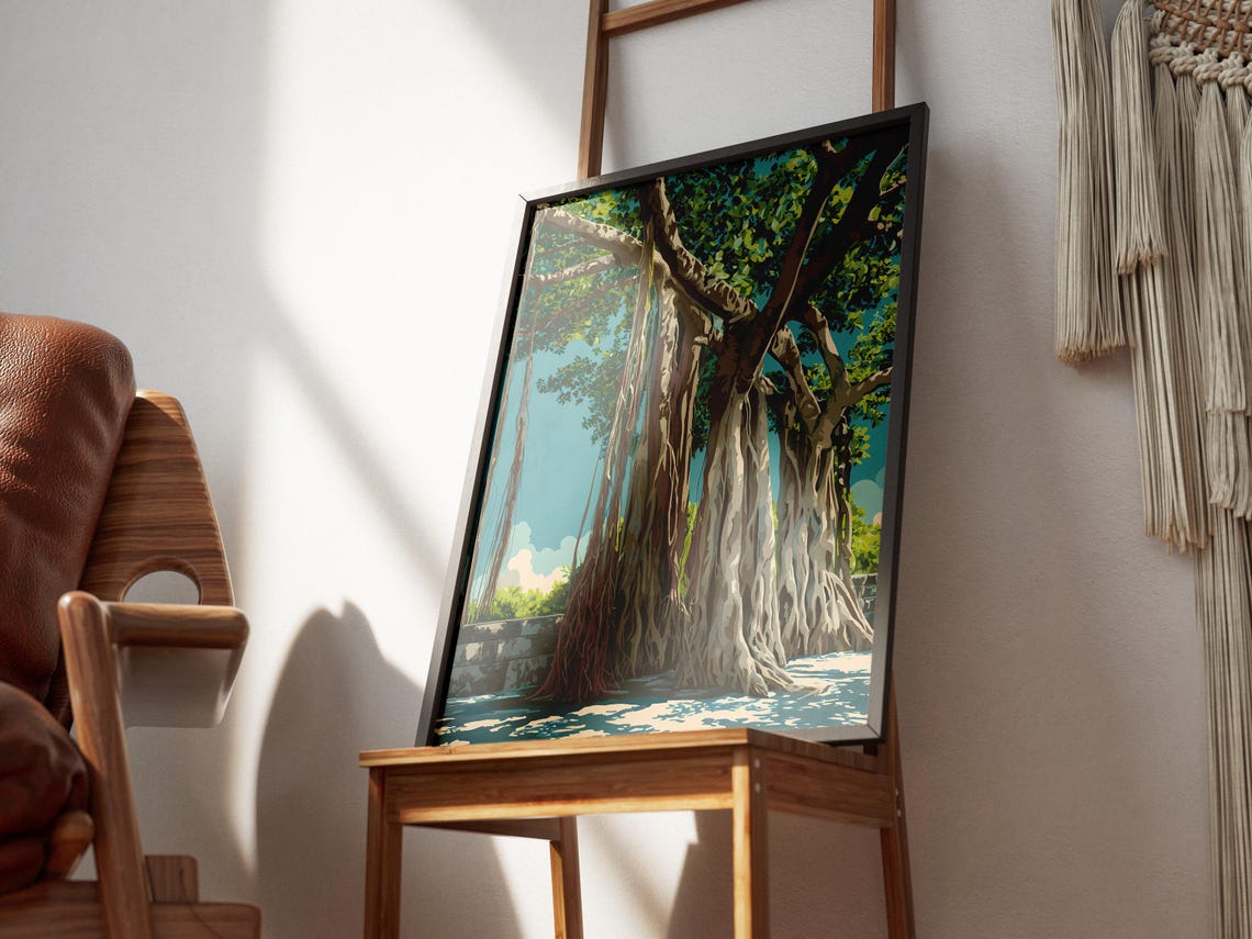 Giant Hawaiian Banyan Tree Roots Tropical Nature Scene Poster - Image 3