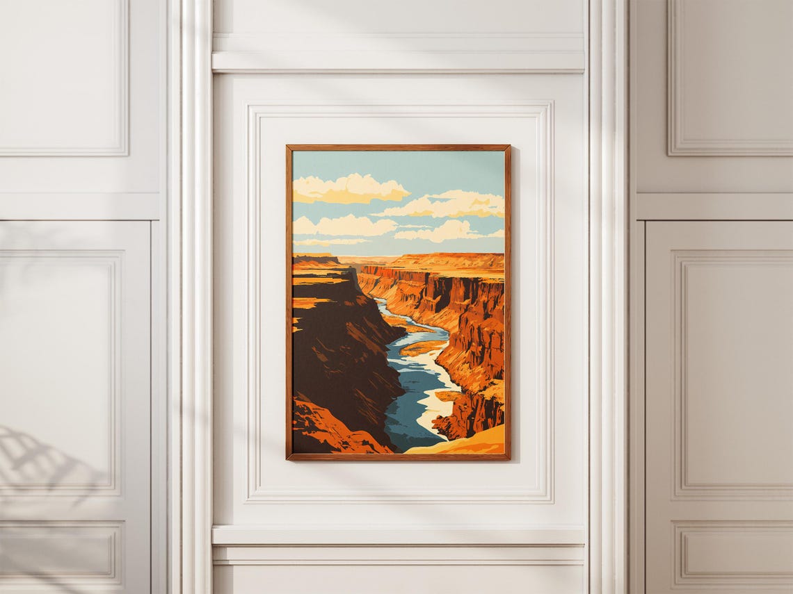 Fish River Canyon Namibia Rust Red Rock River Gorge Vintage Poster - Image 2