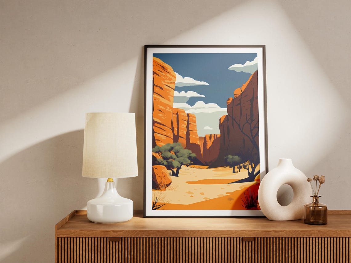 Kings Canyon Australia Burning Orange Sandstone Gorge Art Poster - Image 5