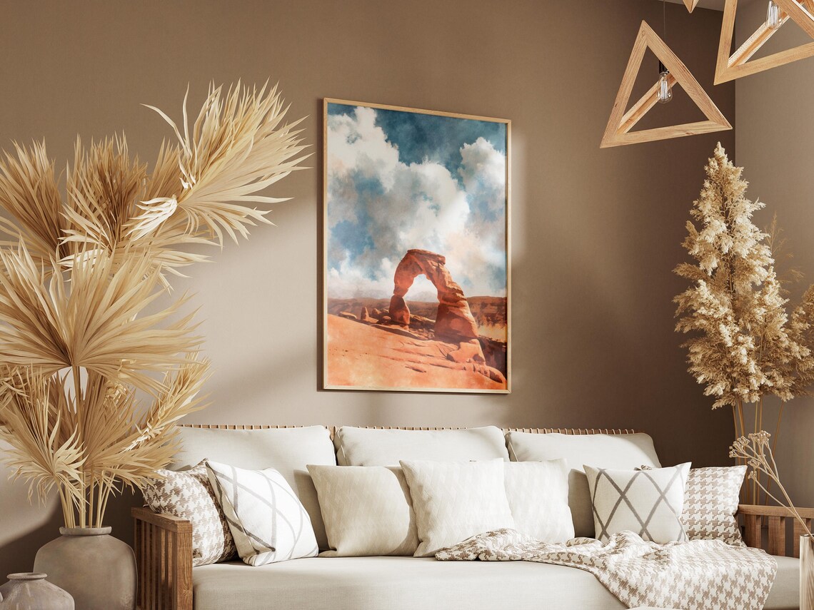 Arches National Park Delicate Arch Utah Red Rock Watercolor Poster - Image 3