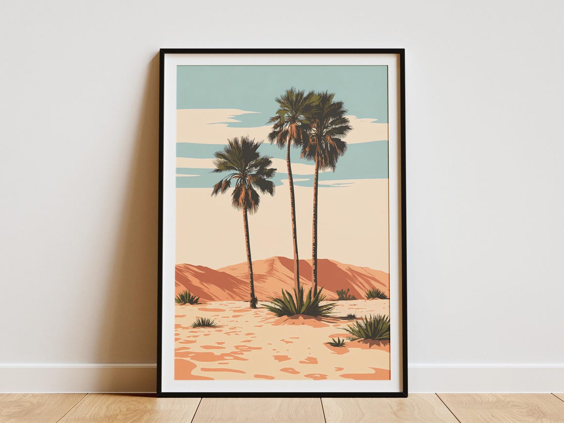 Namibia Desert Palm Trees Poster African Desert Landscape Wall Decor