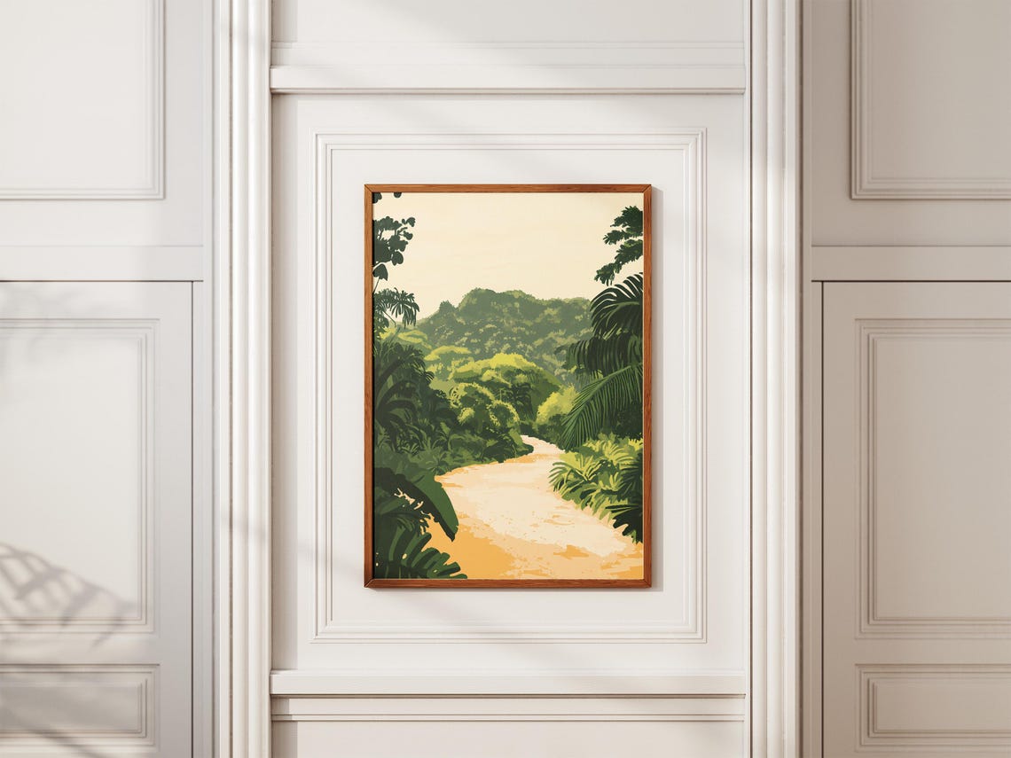 Jungle River Poster Lush Tropical Forest Path Wall Decor Gift Decor - Image 2