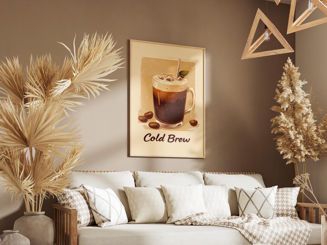 Cold Brew Coffee Poster Print Wall Art Coffee Drink Caffeine Beverage Cafe Menu Coffee Shop Decor Kitchen Print Instant - Image 3