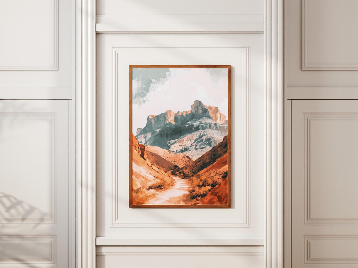 Red Rock Desert Canyon Trail Sunlit Southwest Landscape Poster - Image 2