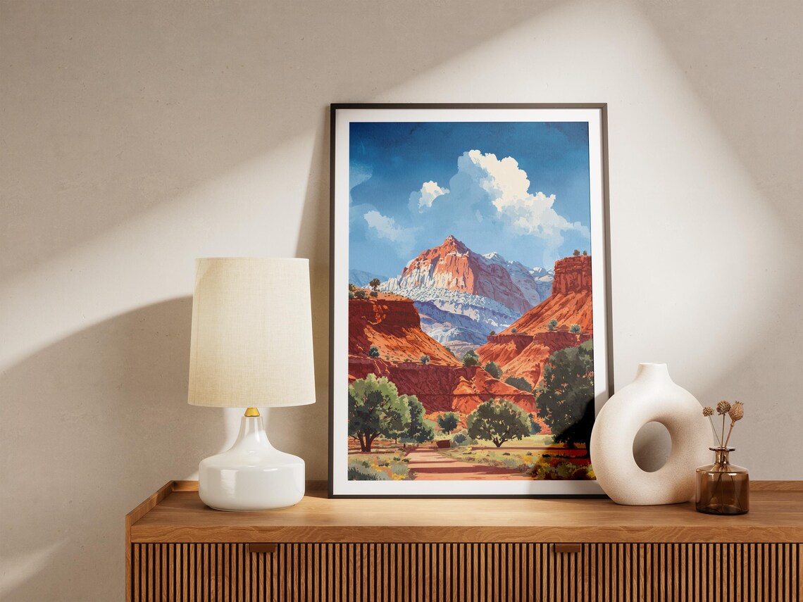 Capitol Reef National Park Utah Red Rock Desert Cliffs Poster - Image 4