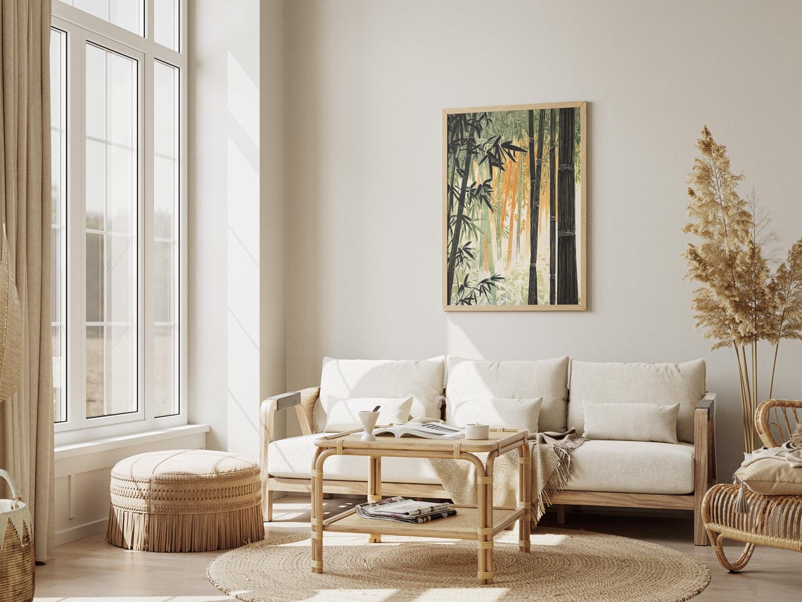Japanese Bamboo Forest Golden Sunlight Zen Grove Serene Poster - Image 4