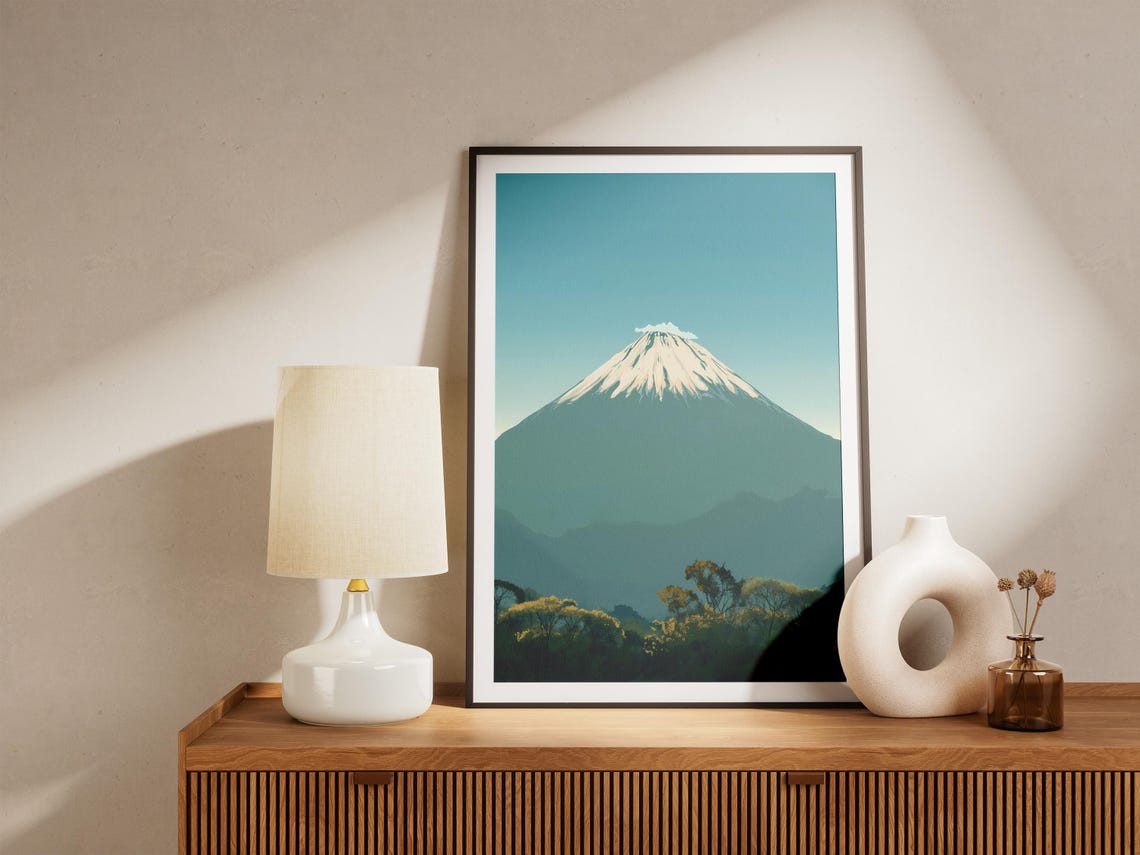 Snow Capped Mountain Peak Minimalist Calm Serene Landscape Poster - Image 5