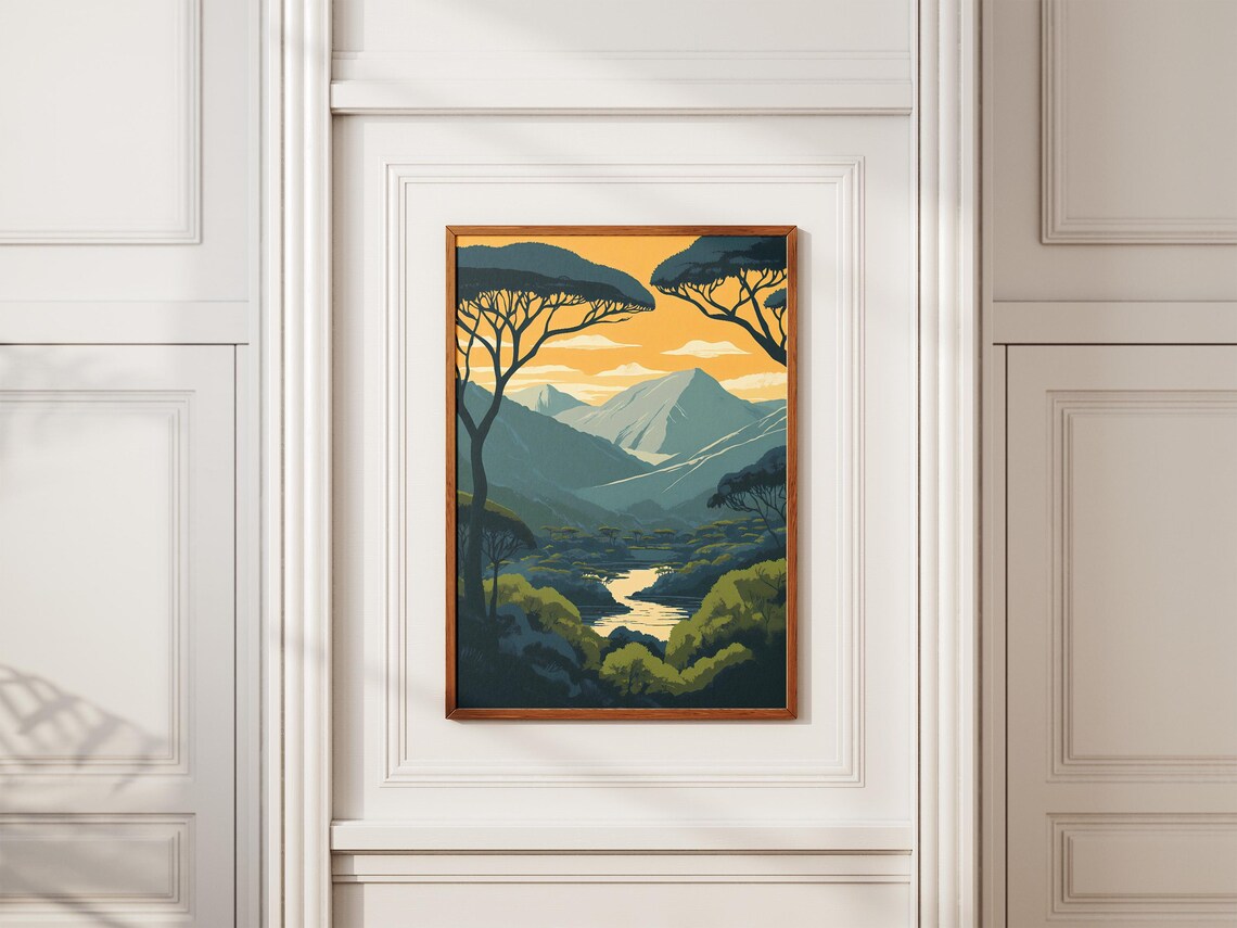 Waza National Park Cameroon Golden Valley River Landscape Poster - Image 2