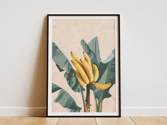 Minimalist Banana Plant Poster Botanical Art Print Tropical Wall Decor Modern Home Decor