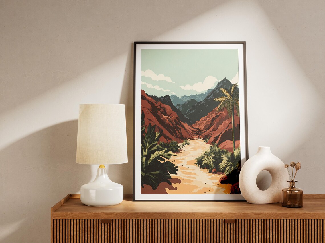 Khyber Pass Pakistan Red Rock Mountain Valley Landscape Poster - Image 4