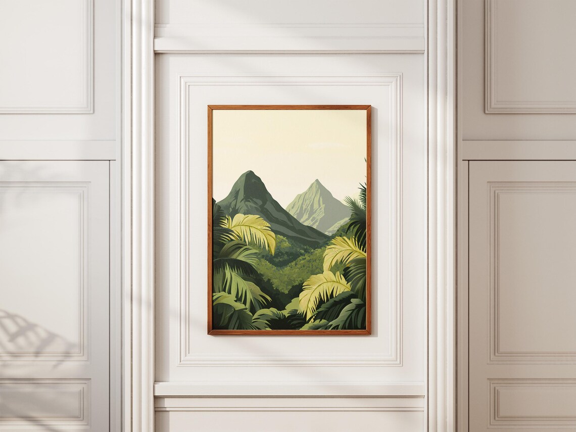 Morne Trois Pitons Dominica Twin Volcanic Peaks Jungle Poster - Image 2