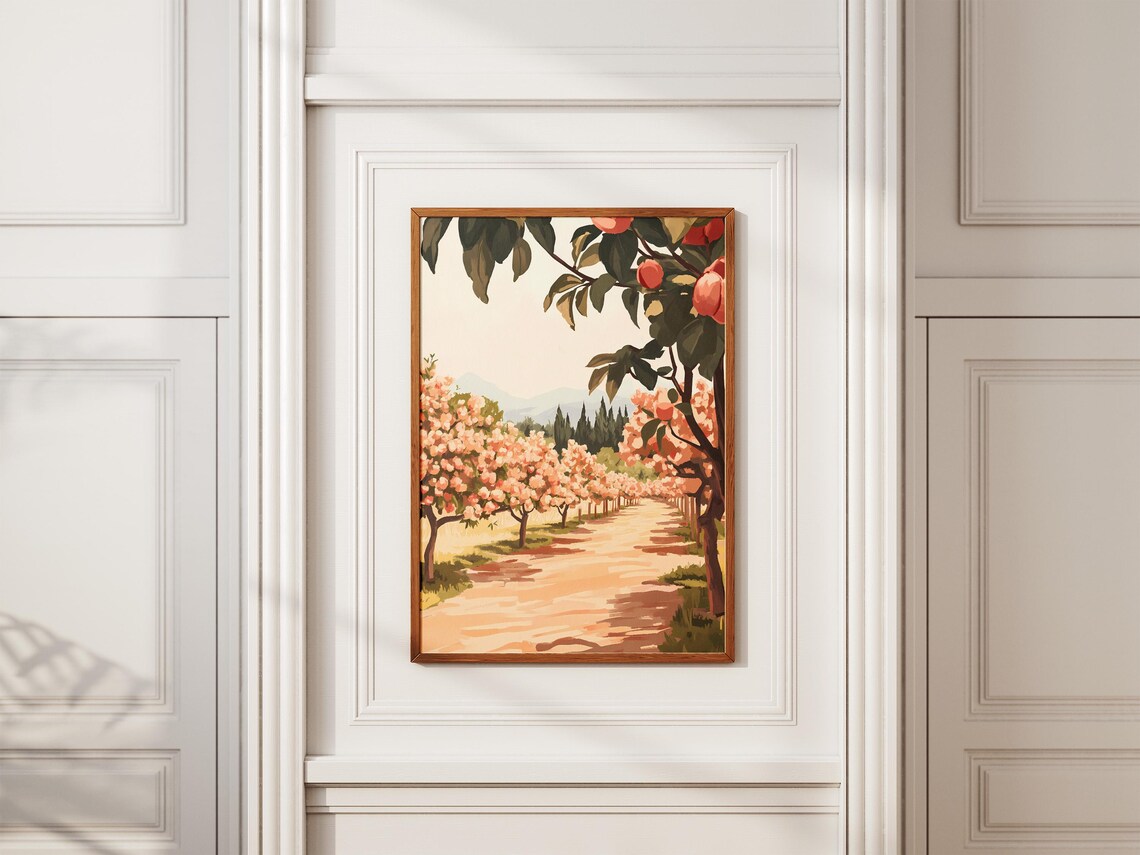 Cherry Blossom Avenue with Pink Trees Over a Dirt Road Poster - Image 2