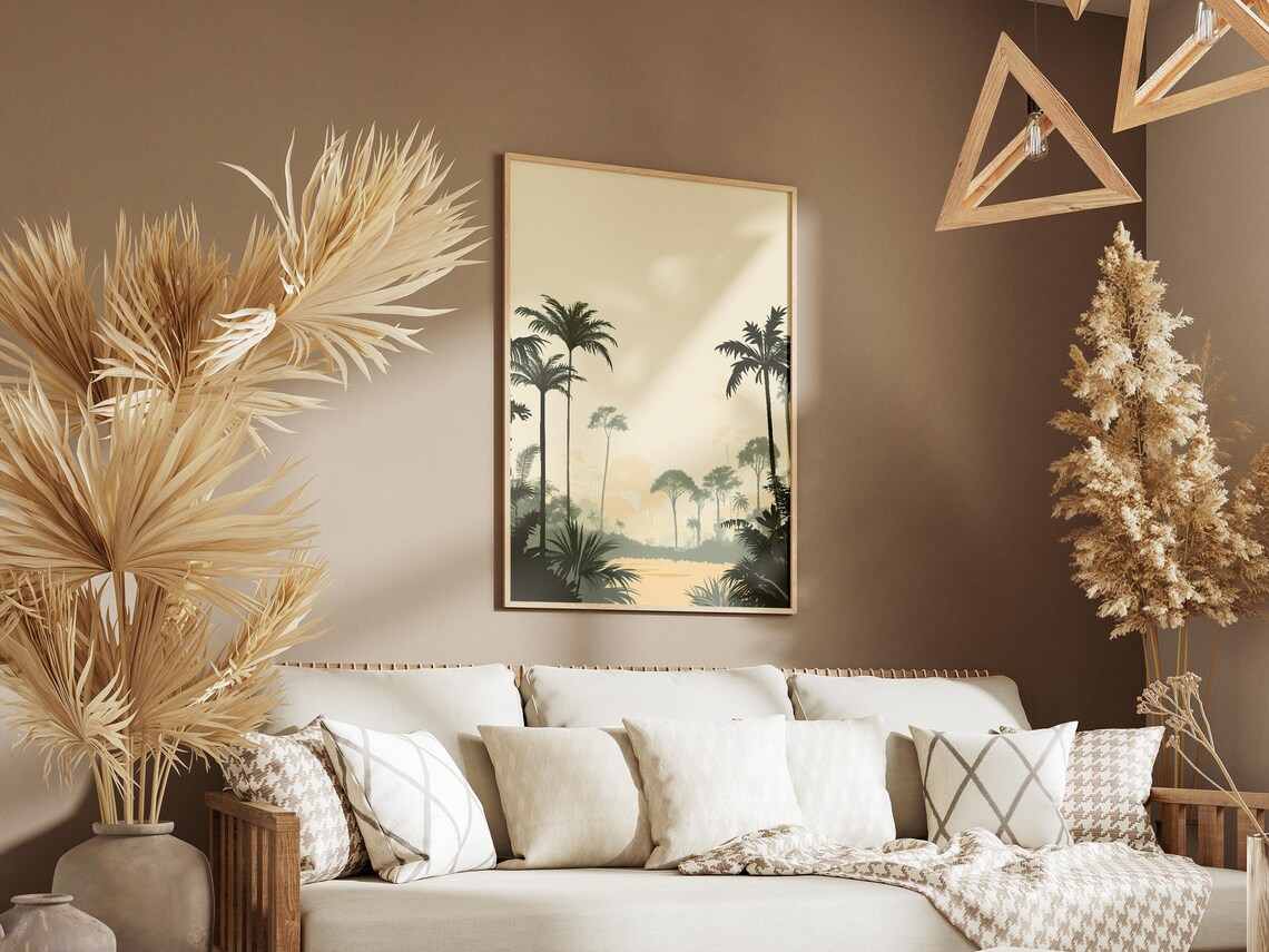 Senegal Palm Trees Poster African Safari Print Vintage Travel Poster Botanical Illustration Minimalist Nature Art Jungle Landscape Niokolo - Image 3