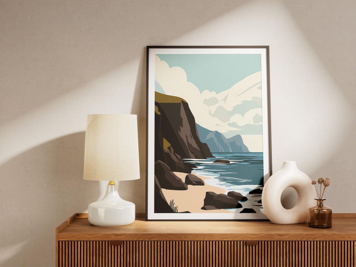 Macquarie Island Dark Rocky Cliffs Wild Ocean Storm Clouds Poster - Image 5