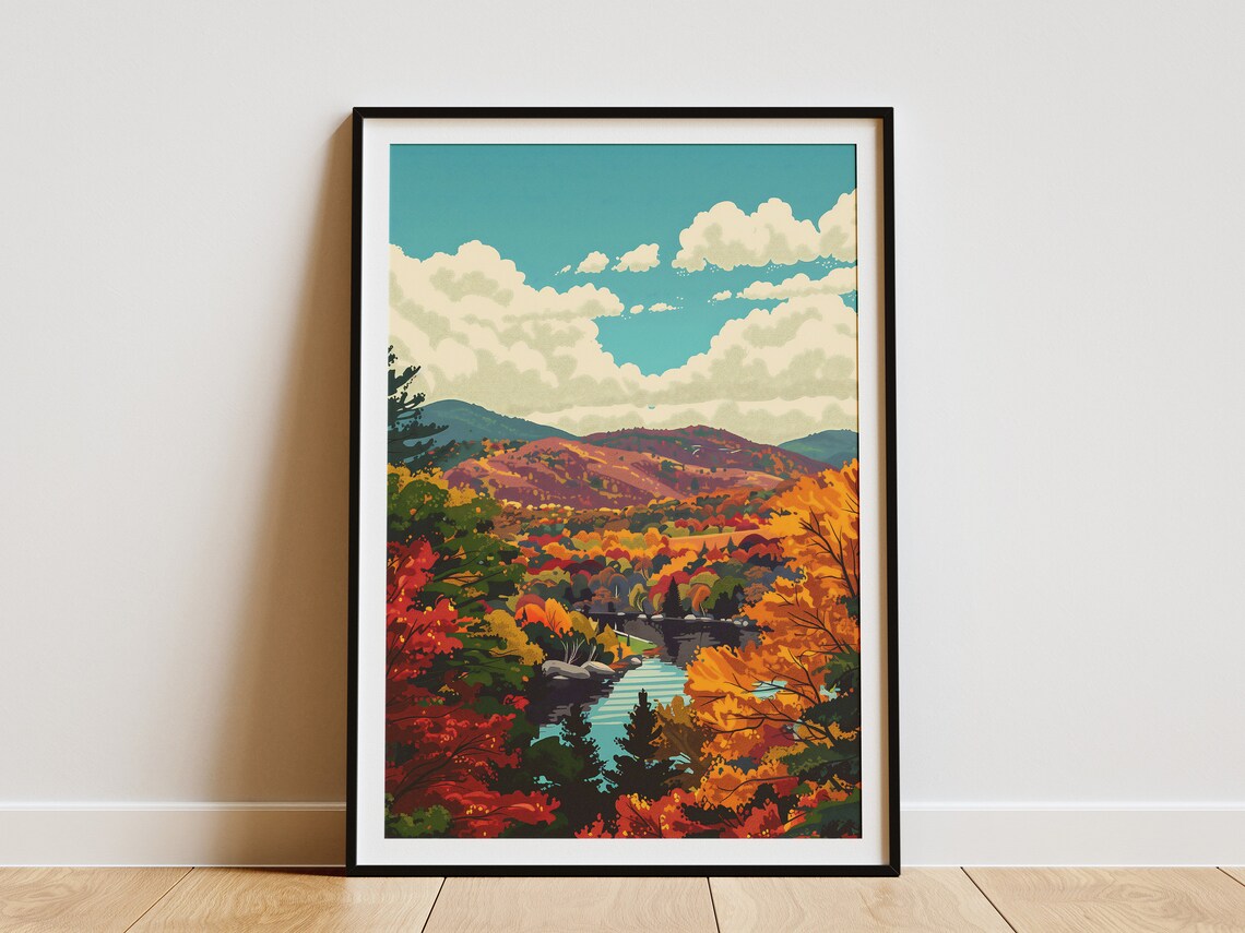 Connecticut Litchfield Hills Vintage Travel Poster