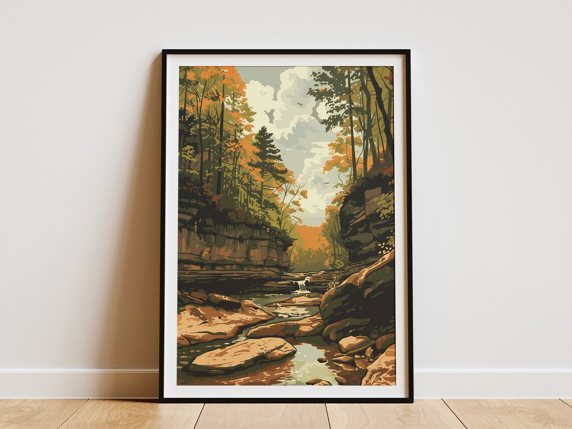 Cuyahoga Valley National Park Forest Gorge Vintage Travel Poster