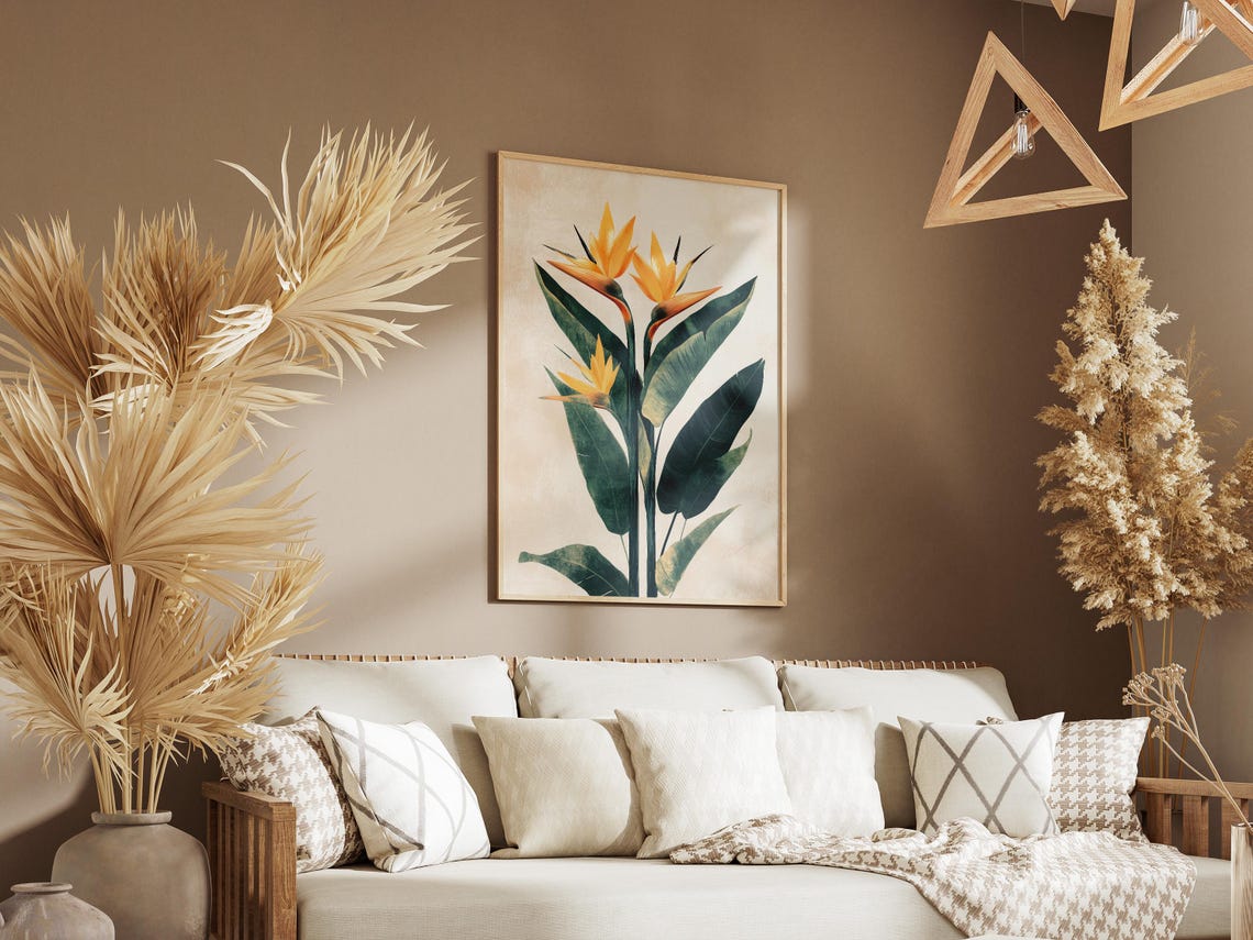Bird Of Paradise Tropical Flower Minimalist Botanical Art Poster - Image 3