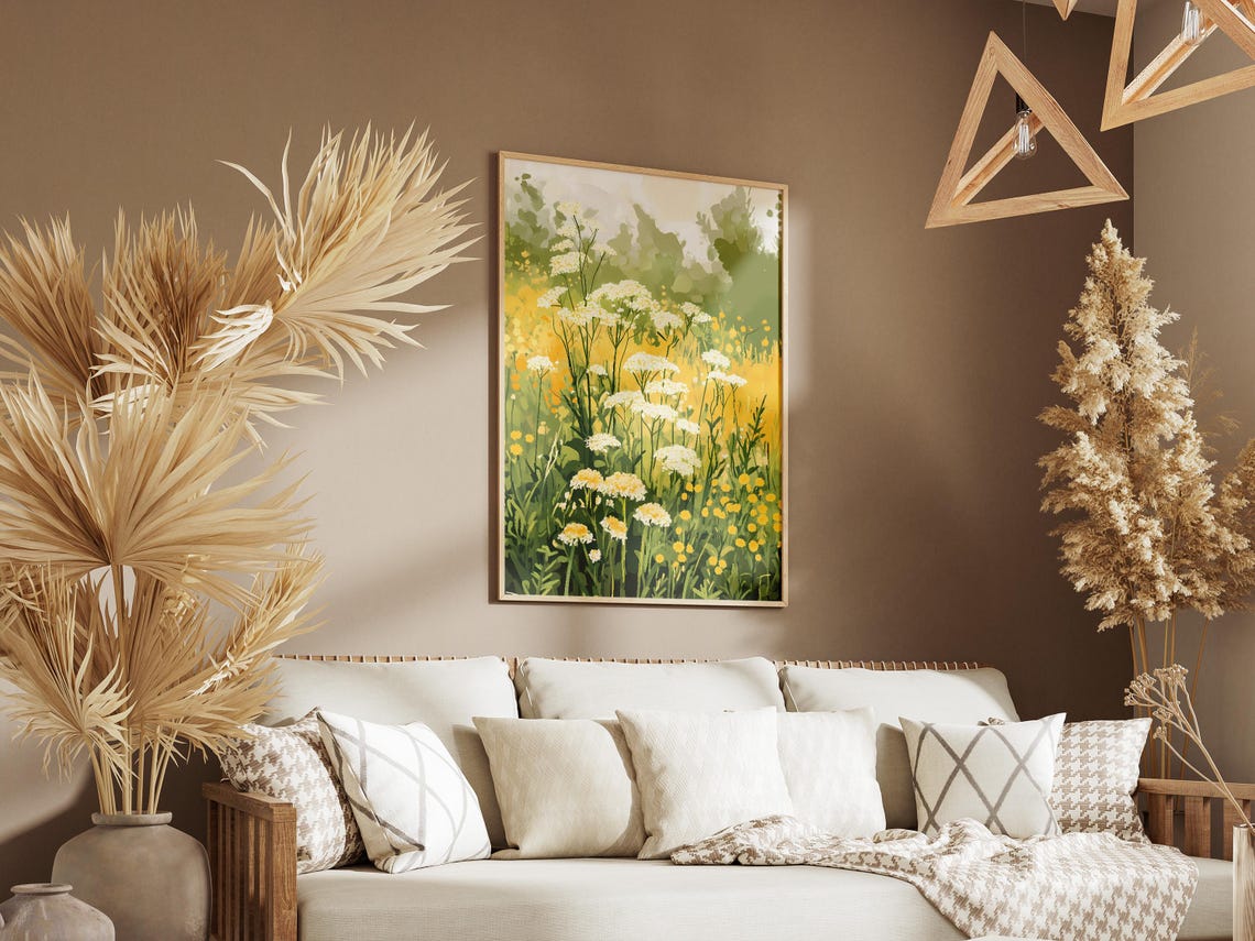 Queen Anne's Lace White Meadow Garden Romantic Floral Poster - Image 3