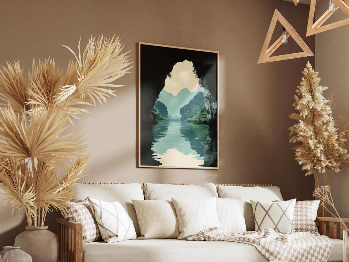 Phong Nha Ke Bang National Park Vietnam Flat Illustration Poster Print Travel Poster Vietnam Landscape Art Southeast Asia Nature Print Cave - Image 3