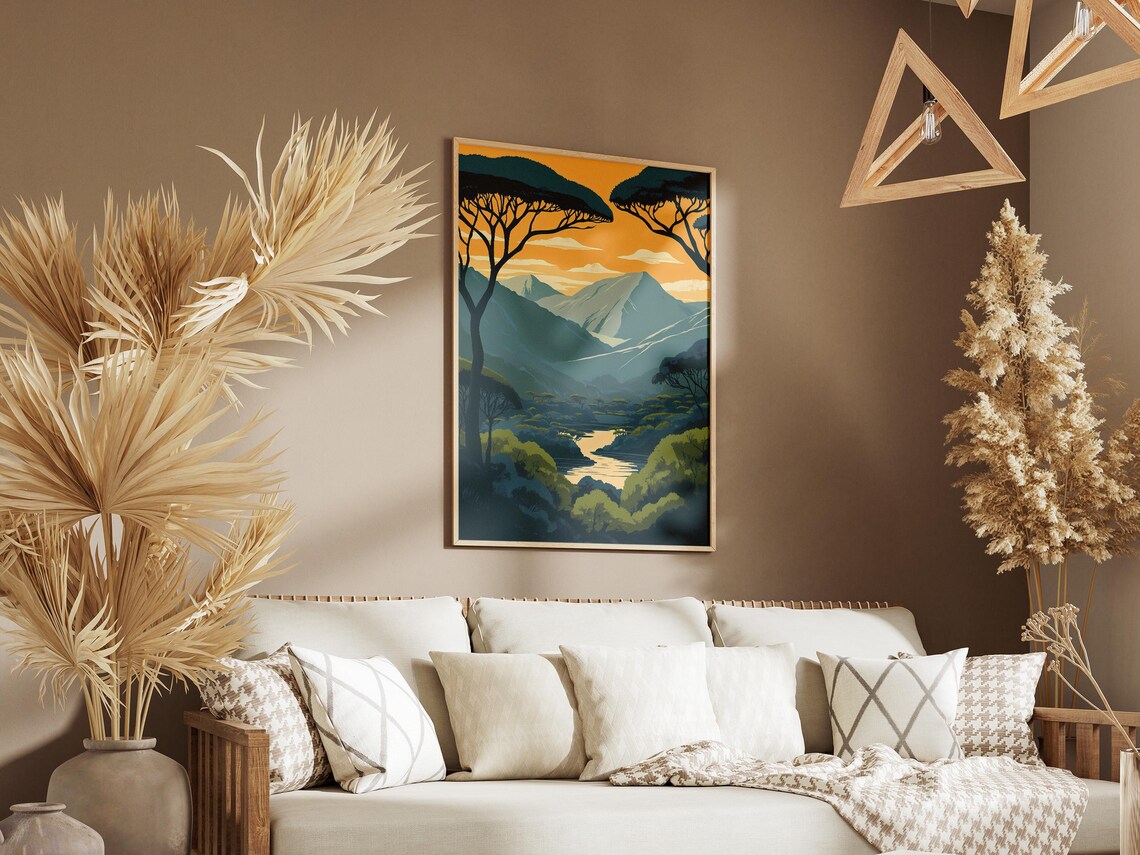 Waza National Park Cameroon Golden Valley River Landscape Poster - Image 3