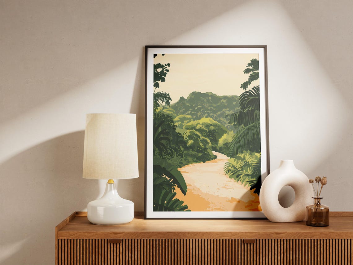 Jungle River Poster Lush Tropical Forest Path Wall Decor Gift Decor - Image 4