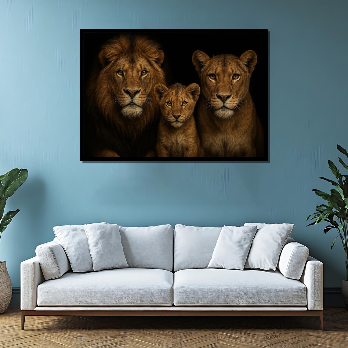 Lion Family Painting, Warm Wildlife Gift for Nature Lovers - Image 2