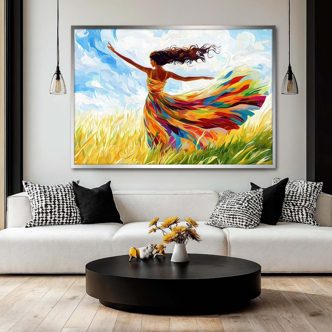Colorful Woman Painting, Joyful Abstract Art - Image 2