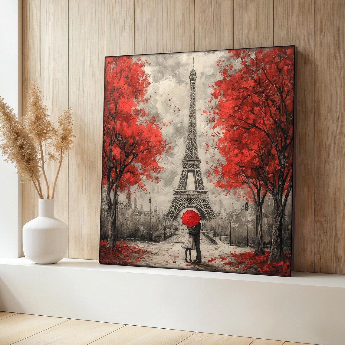 Eiffel Tower Print, Romantic Paris Scene