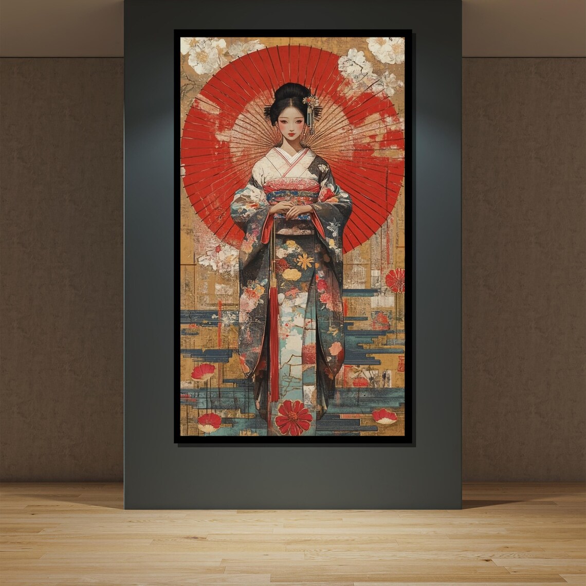 Japanese Geisha Painting, Traditional Asian Woman - Image 2