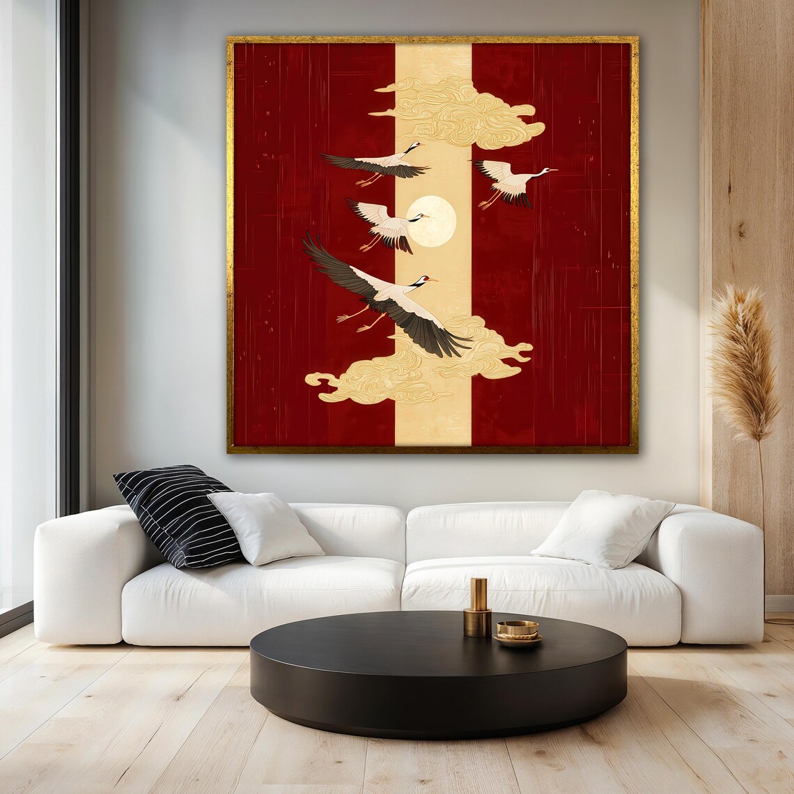Asian Crane, Japanese Style Elegant Nature Art Print - Image 3