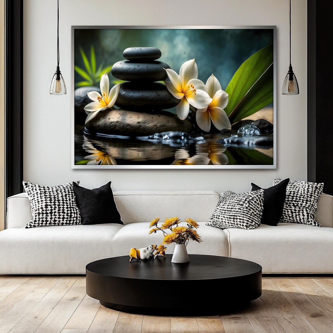 Zen Stones Painting, Tranquil Nature Decor Art Print - Image 2