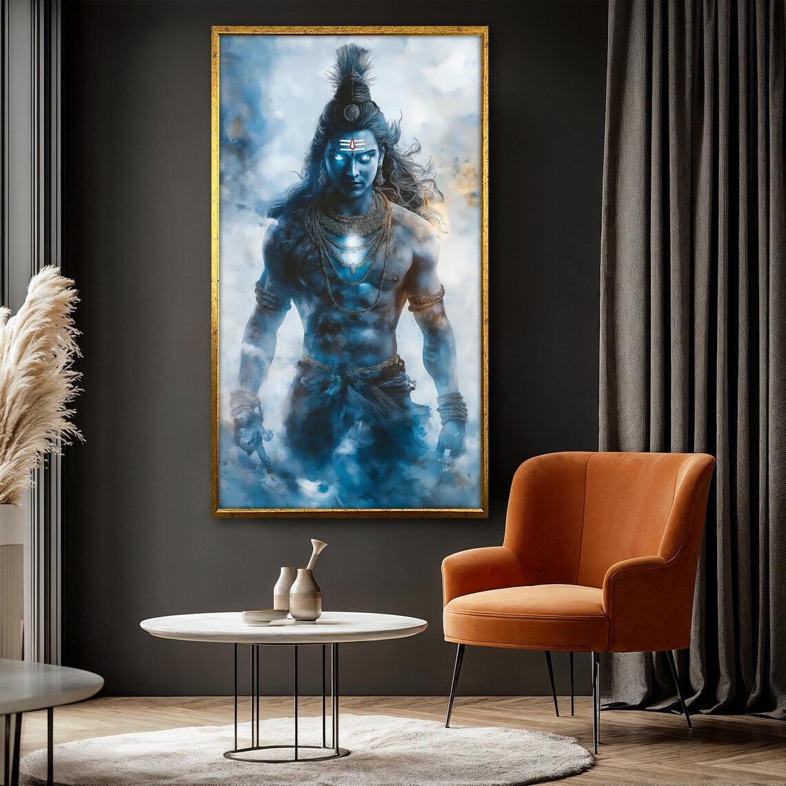 Lord Shiva Painting, Warrior Pose Spiritual Decor - Image 3