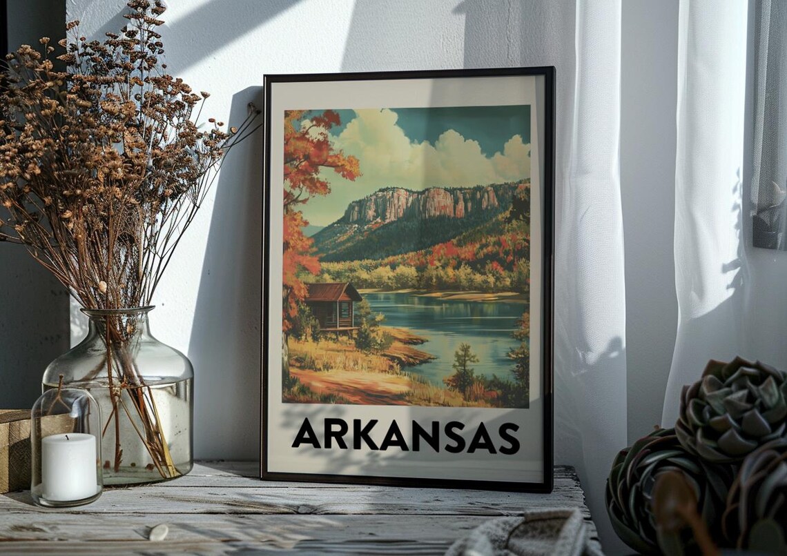 Arkansas Vintage Travel Poster, Mid-Century Poster Print - Image 2