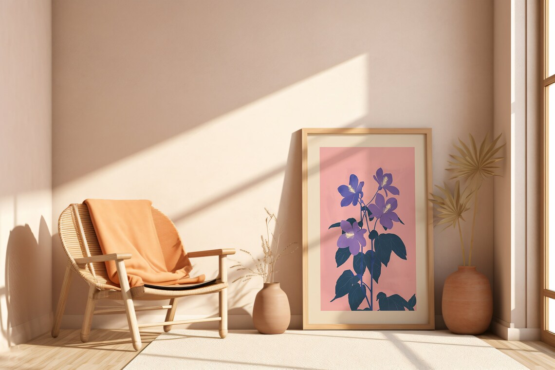 February Birth Flower Violet Floral Painting Art Print - Image 4
