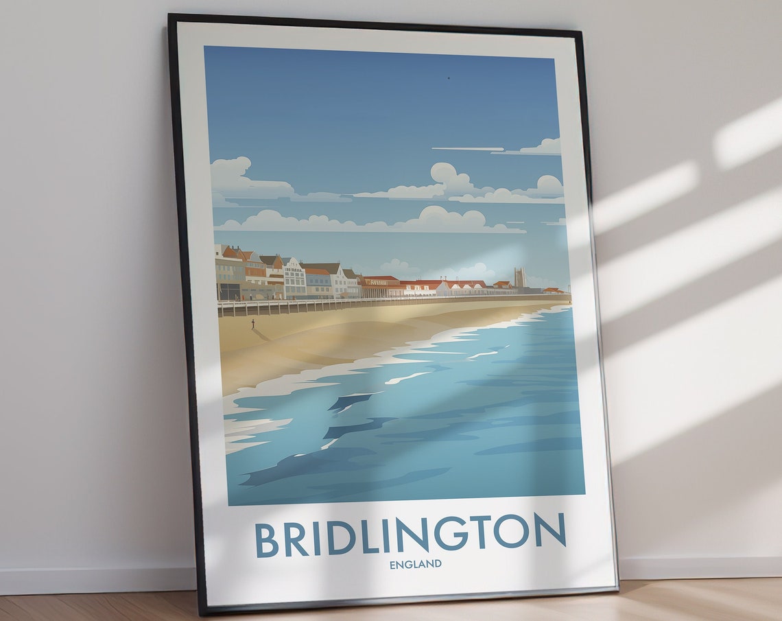 Bridlington England Seafront Beach Coastal Town Travel Poster - Image 2