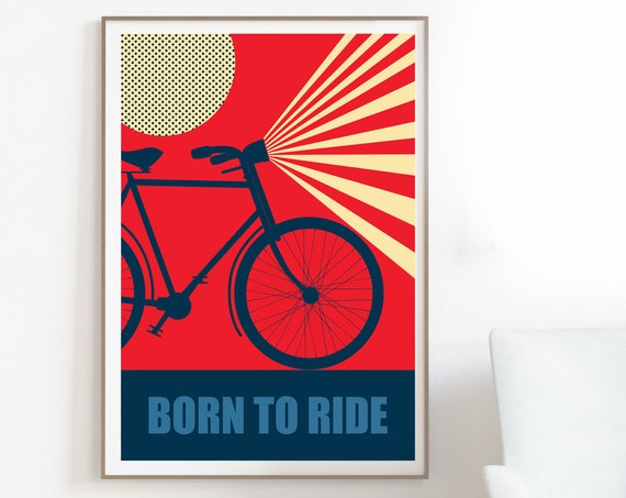 Bike Poster, Retro Quote Gift For Cyclist