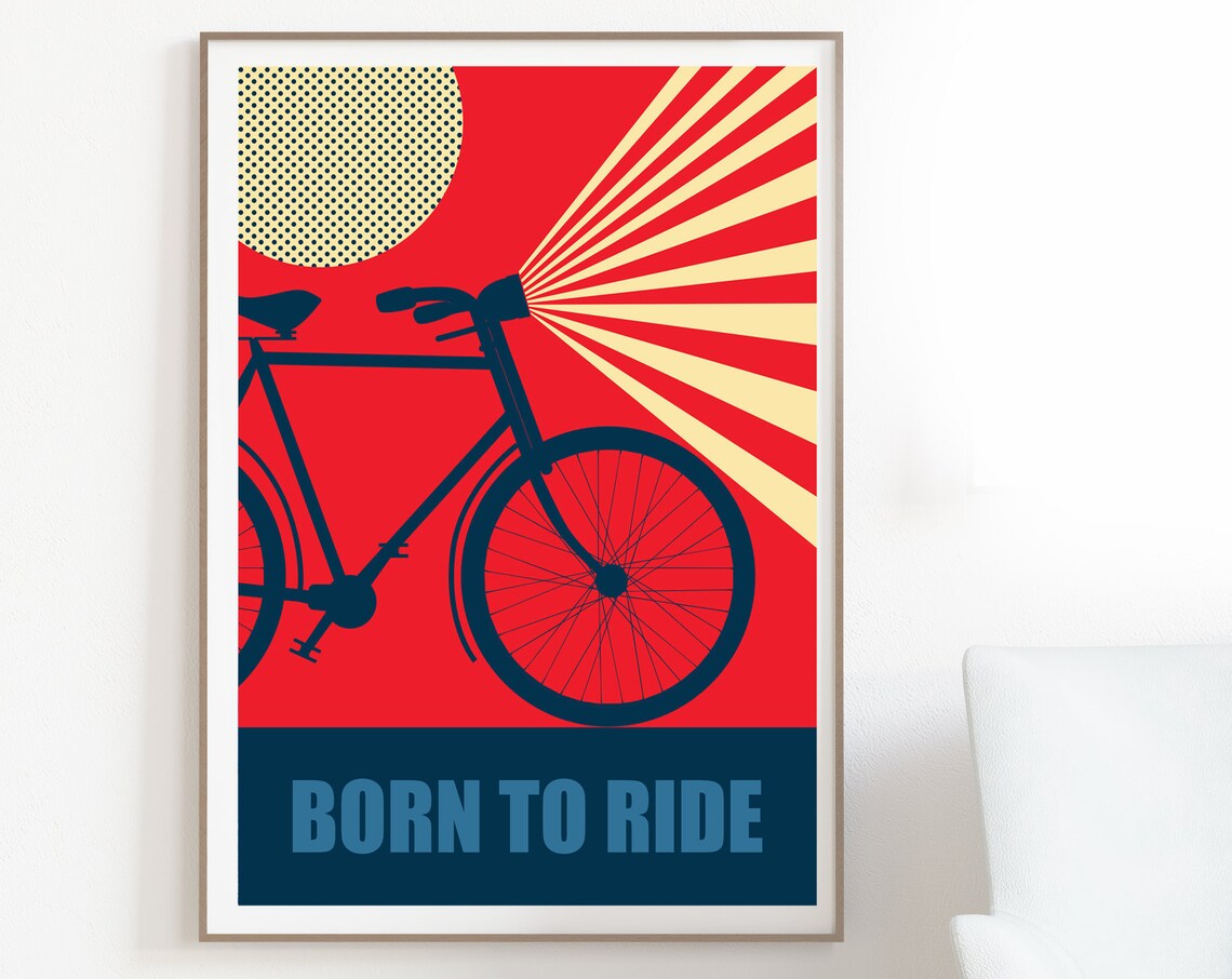 Bike Poster, Retro Quote Gift For Cyclist