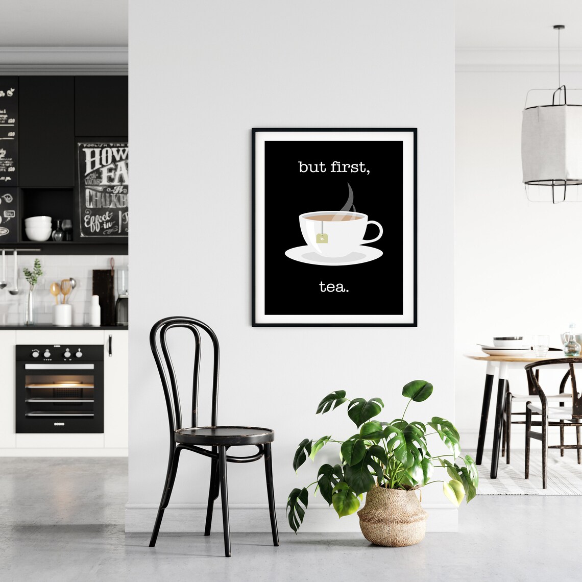 But First Tea Retro Kitchen Poster, Tea Lover Decor - Image 3
