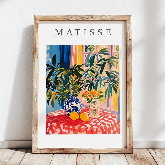 Henri Matisse Print Modern Abstract Flower Vase Colorful Minimalist Artwork For Living Room Bedroom Office Fauvism Style Wall Art