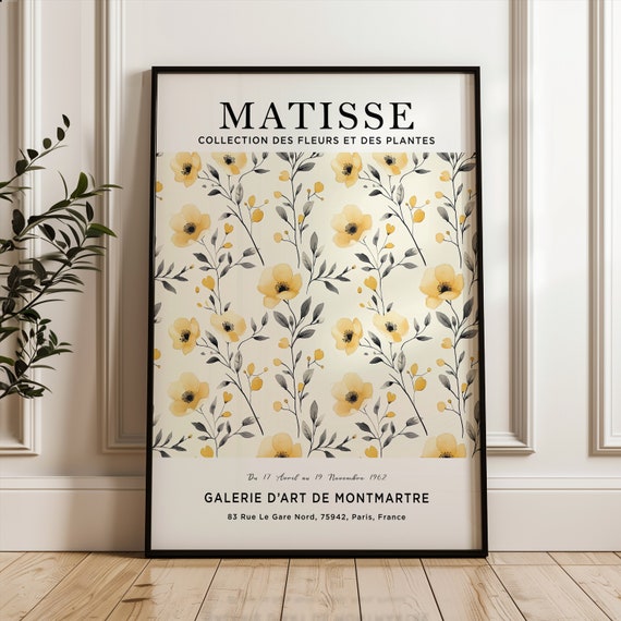 Henri Matisse Art Print Yellow Flower Poster Market Plant Botanical
