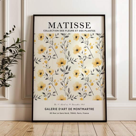 Matisse Yellow Flower Market Exhibition Botanical Floral Art Print