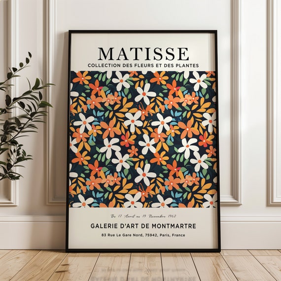 Henri Matisse Floral Print Exhibition Poster Wall Art Colourful Vintage Fine Living Room Decor Watercolour Mid Century Modern
