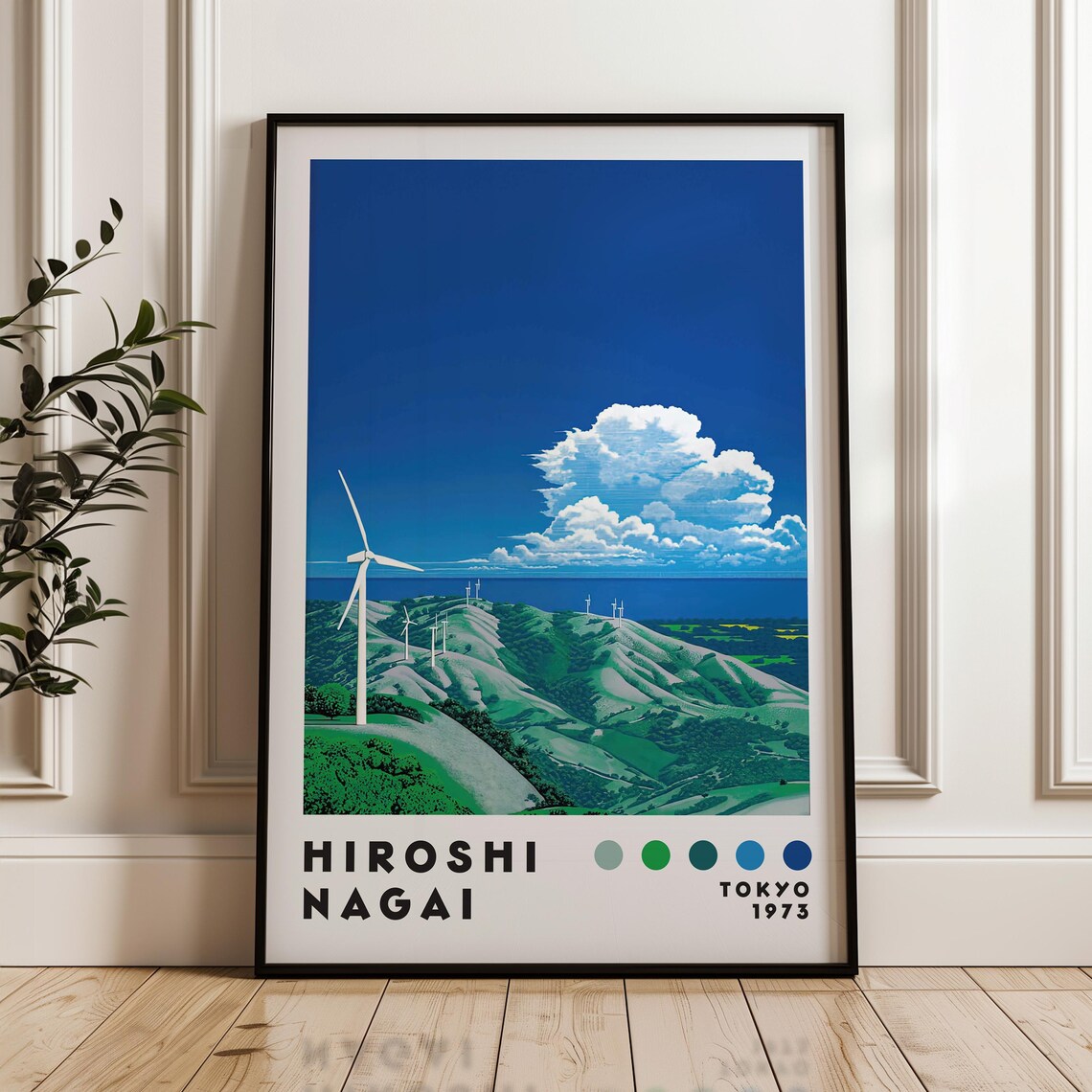 Hiroshi Nagai Japanese Poster, Vaporwave Minimalist Print
