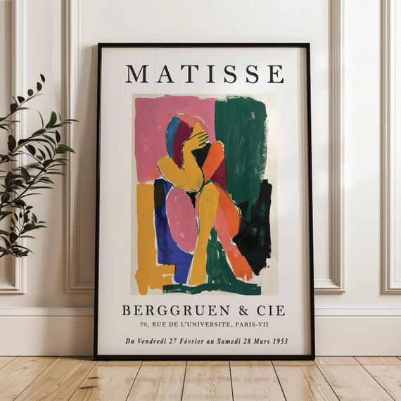 Henri Matisse Art Poster Exhibition Wall Colourful Vintage Fine Print Living Room Decor Watercolour Mid Century Modern