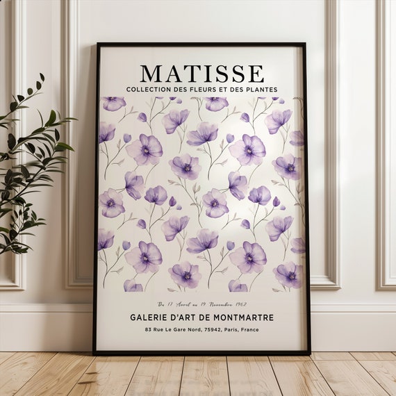 Henri Matisse Art Print Purple Flower Poster Market Plant Botanical