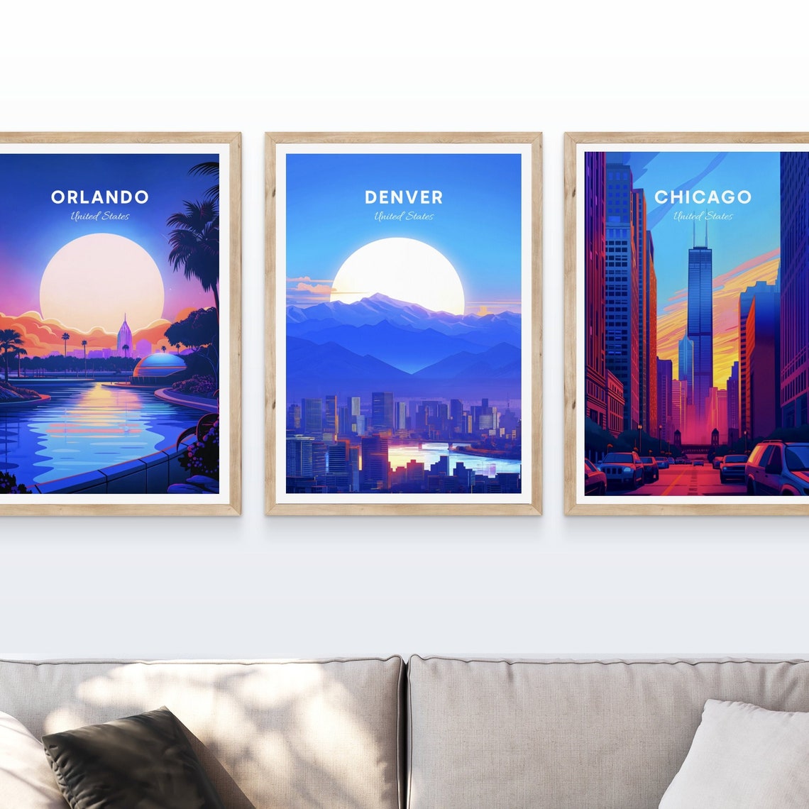 Denver Colorado Sunrise Skyline Rocky Mountains Peak View Poster - Image 3